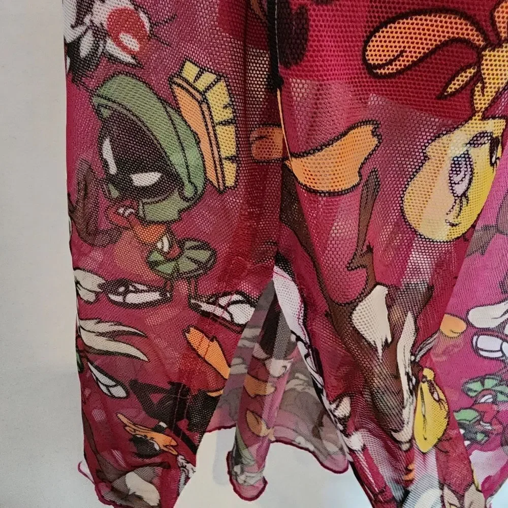 3X 22W 24W Torrid Pink Looney Tunes Bugs Bunny Mini Mesh T Shirt Dress, slip dre - Picture 8 of 10